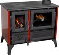 Holzofen 8 kW mit Backofen und Kochplatte, Rot, Mehrfachbelegung