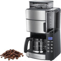 Russell Hobbs Kaffeemaschine Grind&Brew mit integriertem Mahlwerk und Timer, 10 Tassen Kapazität, einstellbare Mahlgrade