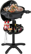 Elektrischer 2-in-1 Grill 1200W, Tisch- & Standgrill mit doppelter Grillfläche, Temperatur einstellbar 180-270°C, Antihaftbeschichtung, ideal für Balkon & Garten