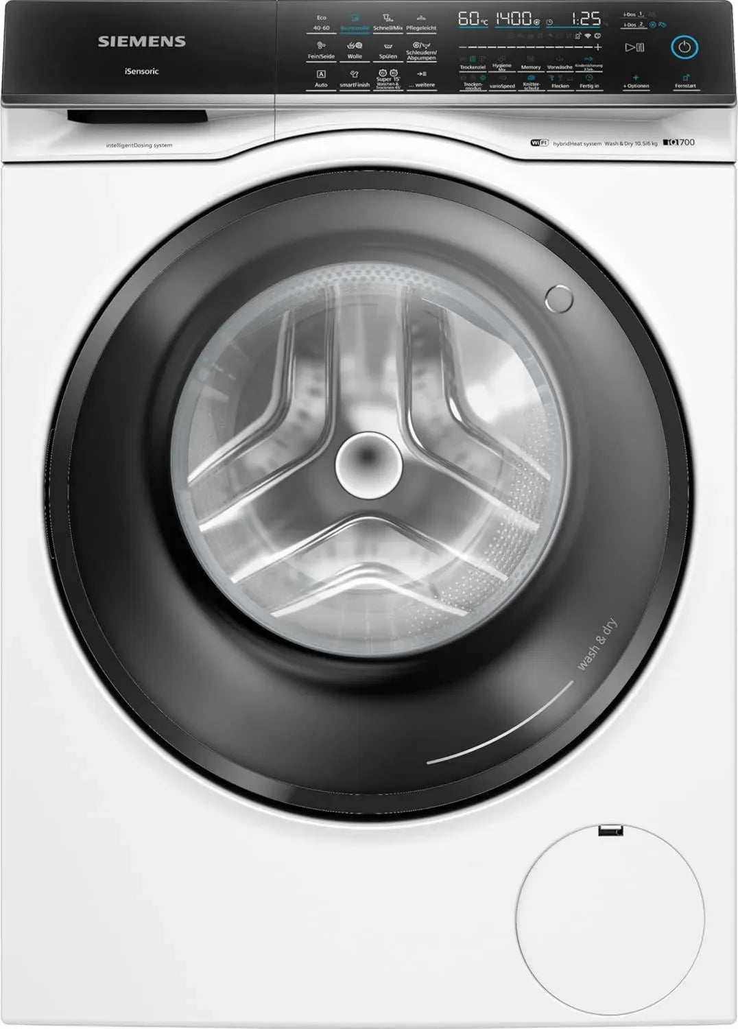 Siemens iQ700 Waschmaschine & Trockner 10,5/6 kg, i-Dos Automatik, smartFinish Dampfglätten, aquaStop Schutz, autoDry System, varioSpeed