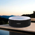 Aufblasbarer Arebos Whirlpool für 6 Personen, 208 cm Durchmesser, 130 Massagedüsen, Heizung, 1000 Liter, inklusive Abdeckung, für Innen- und Außenbereich