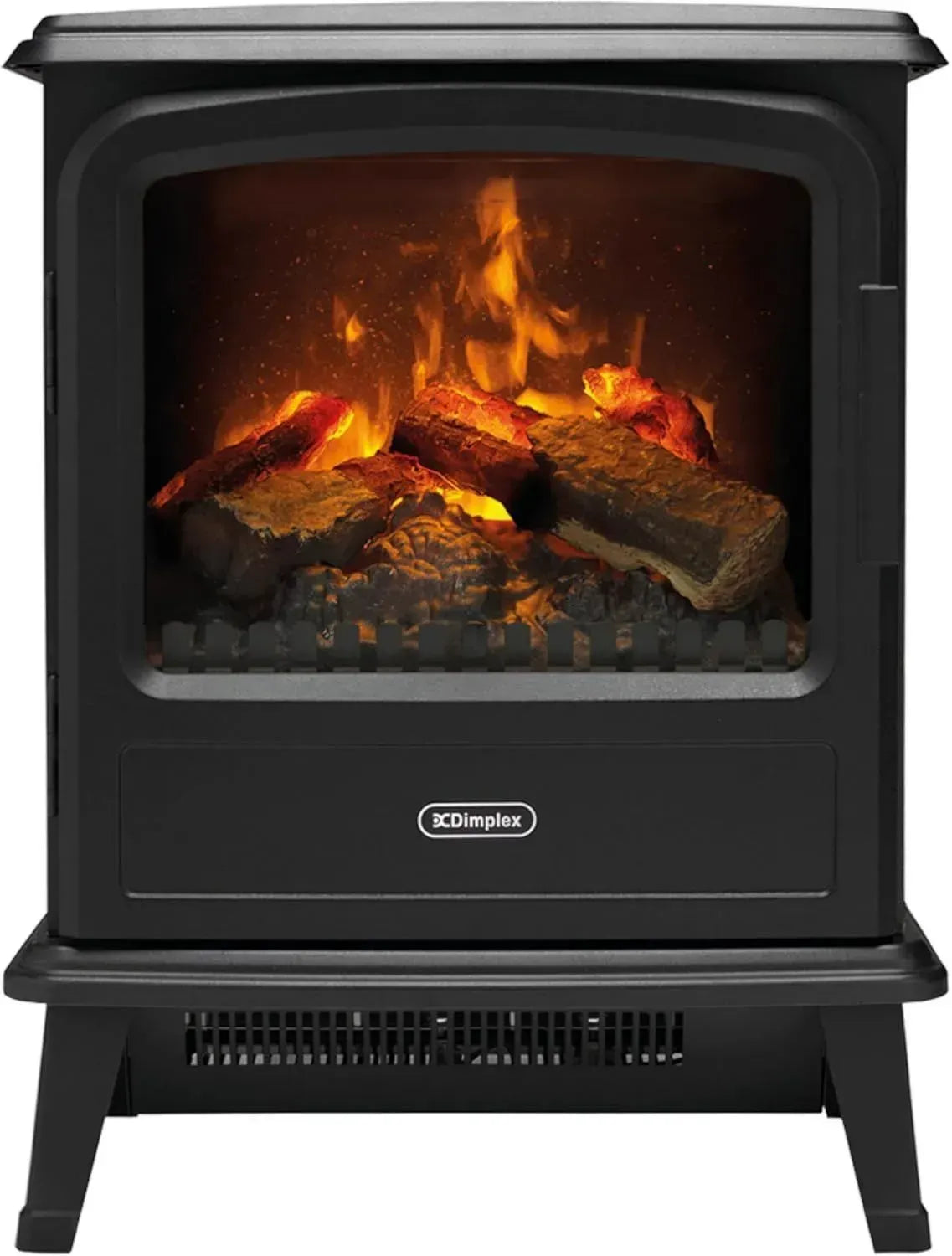 Dimplex Evandale Elektrokamin mit realistischem Flammeneffekt und Heizfunktion, 1000W/2000W, inklusive Fernbedienung, Schwarz