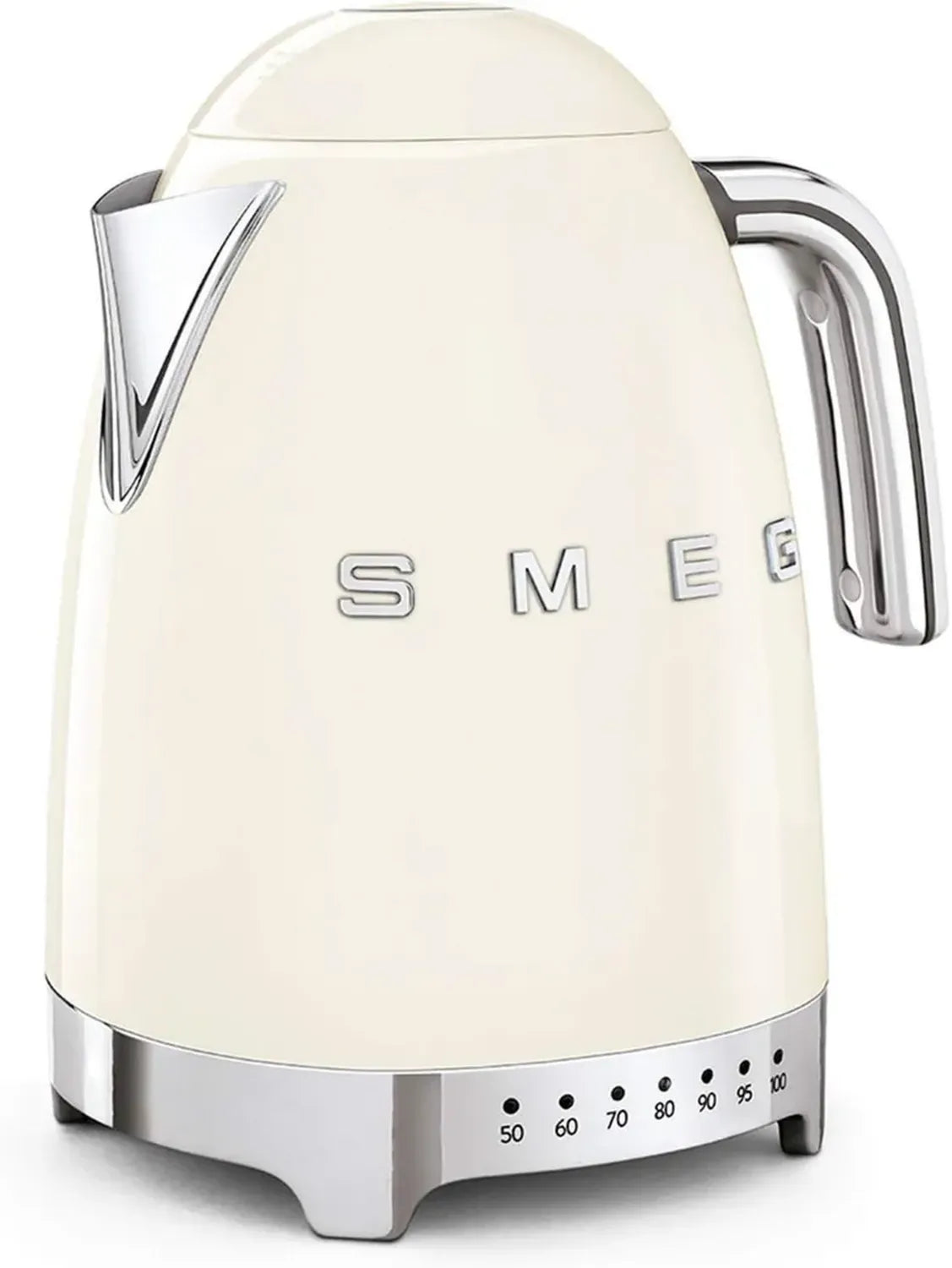 Smeg Elektrischer Wasserkocher KLF04CREU, 1,7L, einstellbare Temperatur, Anti-Kalk-Filter, Wasserstandsanzeige, 2400W, Creme